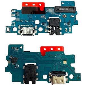 Placa Conector de Carga USB com Microfone Compatível Samsung Galaxy A30 A305 Turbo CI