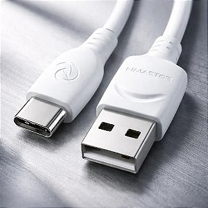 Cabo H'Maston H72-3 USB para Tipo-C 1 Metro Branco Carregamento Rápido 4.8A