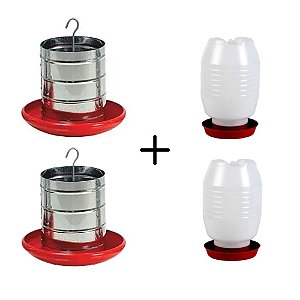 Kit 2 unidades Comedouro 5Kg + 2 unidade Bebedouros 5 Litros