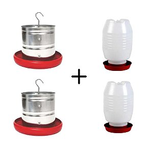 Kit 2 unidades Comedouro 3Kg + 2 unidades Bebedouros 5 Litros