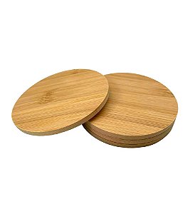 Jogo de porta copos redondo em bambu 4pcs - mozcada