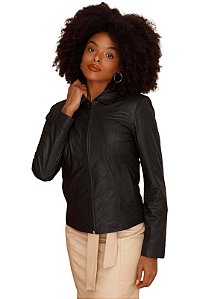 Jaqueta de Couro Legítimo Feminina Preta - Estilo e Conforto
