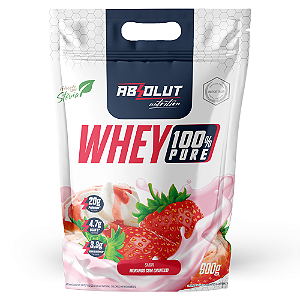 Whey Protein 100% Pure Refil (900g) Absolut Nutrition - Morango com Chantilly