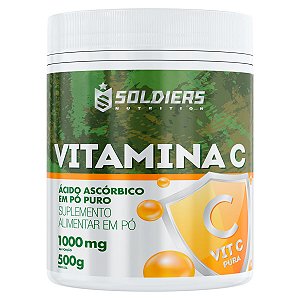 Vitamina C em Pó - Ácido Ascóbico (500g) 100% Puro - Soldiers Nutrition