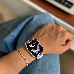 Smartwatch HW68 Mini + três pulseiras tamanho tela 41mm