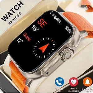Smartwatch HW8 Bluetooth Masculino, Tela HD, GPS, NFC, Bluetooth tela de 9mm