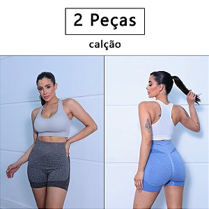 2 Peças, Calças Femininas de Ioga Com Controle de Barriga e Bumbum, Cintura Alta.