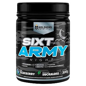Pré-Treino Sixt Army Nigth - Zero Cafeína (300g) Soldiers Nutrition