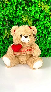 Ursinho Plaquinha ( o caminho da felicidade) 25cm