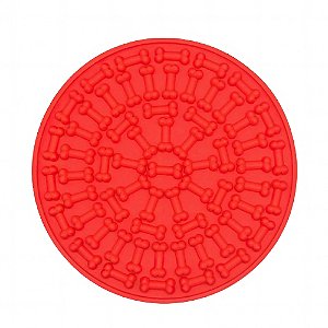 Comedouro Interativo de Silicone - Vermelho