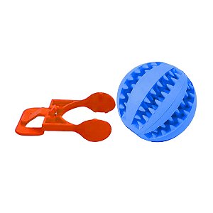 Bola Interativa Porta Ração e Petiscos para Cães - Azul