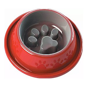 COMEDOURO 5 EM 1 COMA MELHOR PARA CÃES - VERMELHO