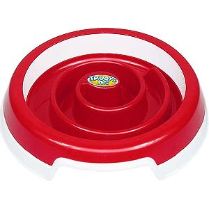 COMEDOURO TRUQYS PETS SLOW FOOD - VERMELHO