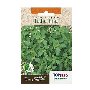 Sementes de Manjericão Folha Fina Tradicional Topseed Garden Único