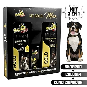 Kit Banho Gold Max Powerpets Shamp+colon+condi Cães