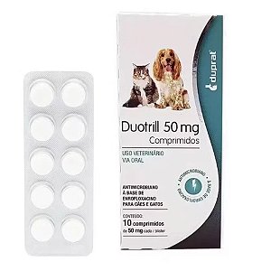 Enrofloxacino Duotrill 50mg Cartela C/ 10 Comprimidos