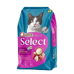 Ração Quatree select gatos Castrados Mix de carne