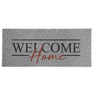 Tapete de Entrada Capacho Vinil Welcome Home 30cm x 70cm Cinza - Kapazi