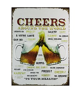 Placa Decorativa Cheers MDF 18x24cm