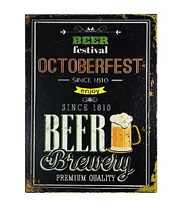 Placa Decorativa Beer Festival Oktoberfest MDF 18x24cm