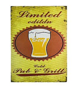 Placa Decorativa Limited Edition Beer MDF 18x24cm
