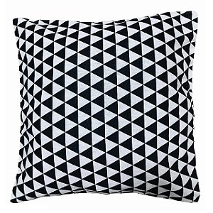 Capa para almofada Geométrica Preto e Branco 43x43 cm