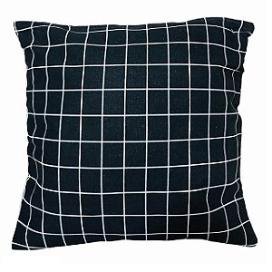 Capa para almofada Quadriculado Preto e Branco 43x43 cm