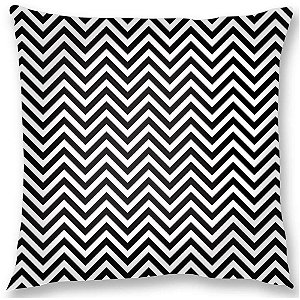 Capa para almofada Listrada Preto e Branco 43x43 cm