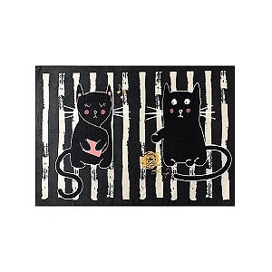 Tapete Capacho Antiderrapante Gatos 60x40cm