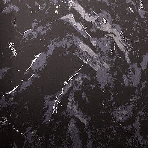 Papel de Parede Kantai Coleção White Swan Cimento Queimado Preto com Brilho Prata