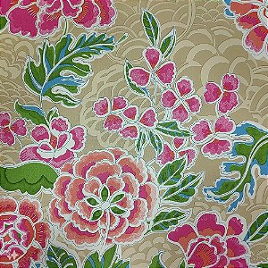 Papel de Parede Floral Rosa e Bege Escuro - Coleção Grace 4 Kantai