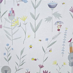 Papel de Parede Infantil Jardim Encantado Colorido - Coleção Yoyo 2 Kantai