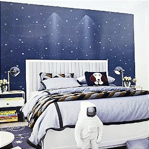 Papel de Parede Infantil Alfabeto Azul Jeans - Coleção Yoyo 2 Kantai