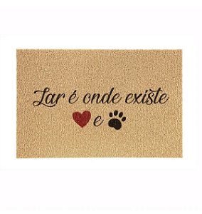 Tapete Capacho Vinil Pet 40cm x 60cm Lar e Onde Existe - Kapazi