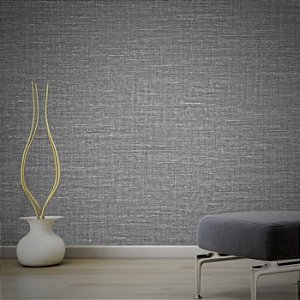 Papel de Parede Linho Cinza Escuro - Coleção Criativo Kantai