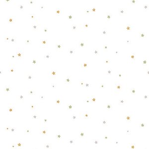 Papel de Parede Infantil Estrelas Amarelo e Verde - Coleção Yoyo 2 Kantai