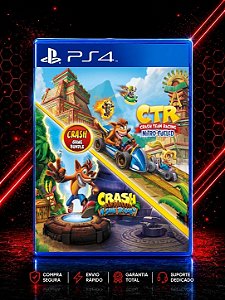 Pacote Crash Bandicoot N. Sane Trilogy + CTR Nitro-Fueled Midia Digital PARA PS4