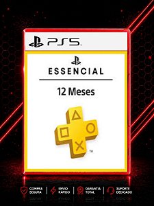 PSN PLUS ESSENCIAL 12 MESES MÍDIA DIGITAL PARA PS5