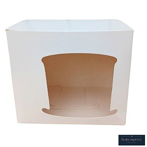 Caixa Resinada para Canecas com Visor Cartola