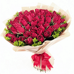 Buquê com 60 Rosas Vermelhas