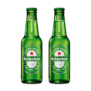 KIT COM 2 - Cerveja Heineken Shot 250ml Long Neck