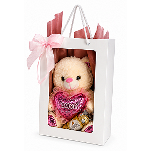 Sacola de Ursinho Rosa e Ferrero Rocher