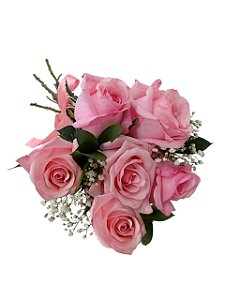 Buquê de 6 Rosas Cor de Rosa