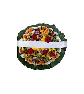 Coroa de Flores para Velorio Simples - Colorida