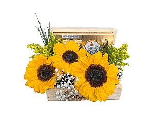 Bau com Girassol e Ferrero Rocher