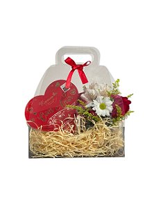 GlassBloom -  Arranjo Floral com Chocolates Crocantes