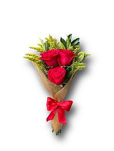 Arranjo de 3 Rosas Vermelhas