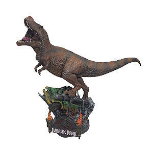 Estátua Action Figure T-Rex Jurassik Park Resina 3D