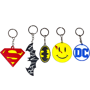 Kit 05 Chaveiros Super Heróis DC Comics