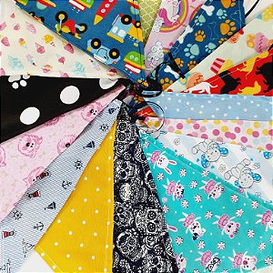Kit com 12 Bandanas para Pets – Cores e Estampas Variadas